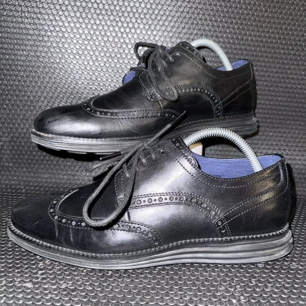 Cole Haan Original Grand Black Leather Wing Tip Oxfords Dress Shoes Men’s 8M